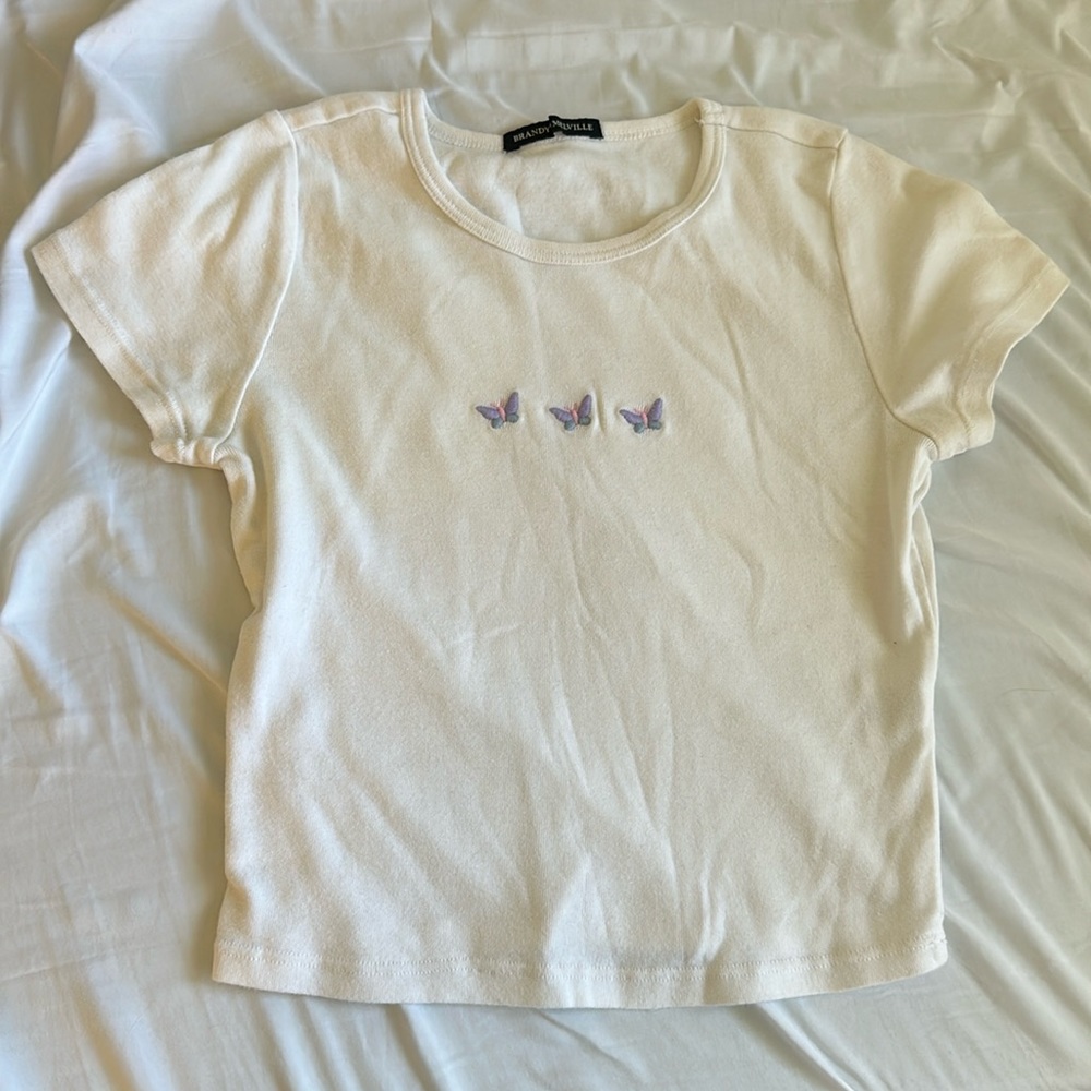 Butterfly brandy Melville baby tee shirt